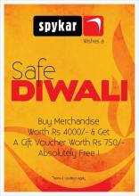 Diwali Offer - Buy merchandise worth Rs.4000 & get a gift voucher worth Rs.750 at Spykar.